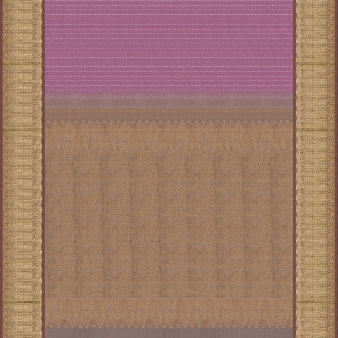 Handwoven Pink with Beige Kanjivaram Silk Saree - 1885T008680DSC