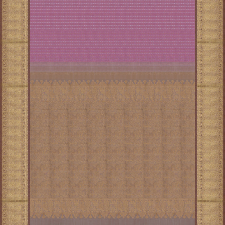 Handwoven Pink with Beige Kanjivaram Silk Saree - 1885T008680DSC