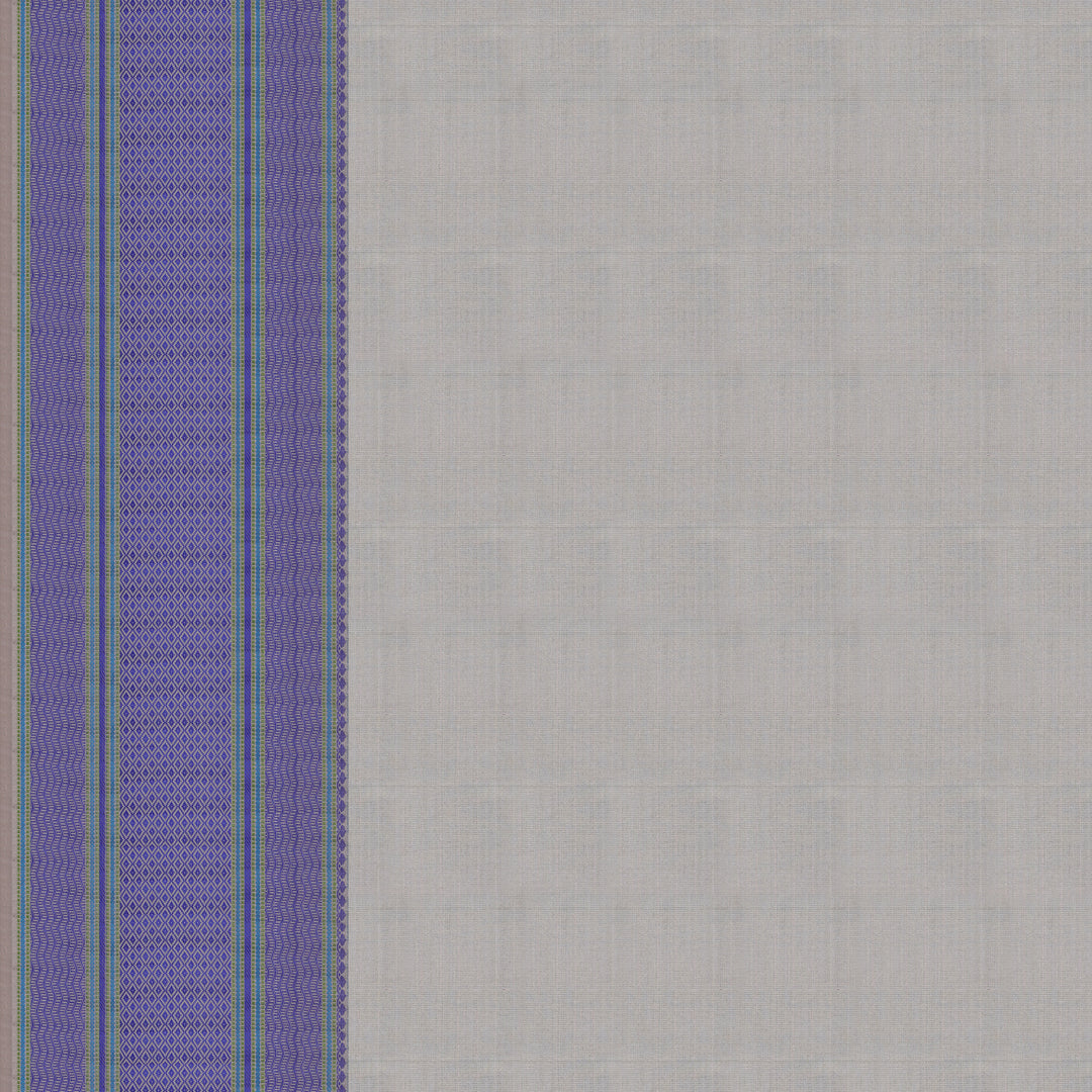 Handwoven Blue with Off-white Kanjivaram Silk Saree - 2388T009662DSC