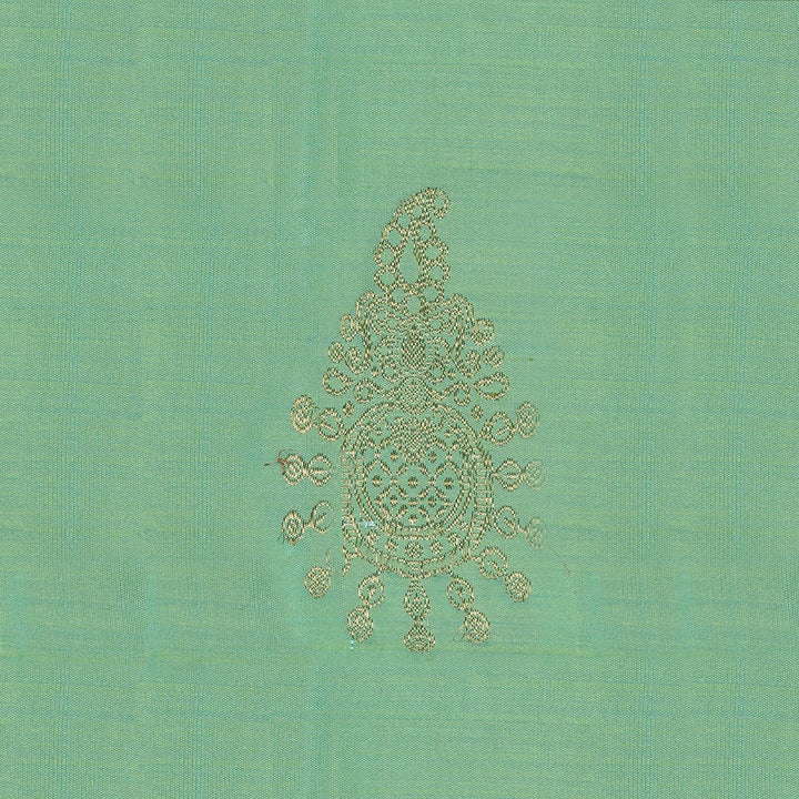 Handwoven Green with Pink Kanjivaram Silk Saree - 2394T010779DSC