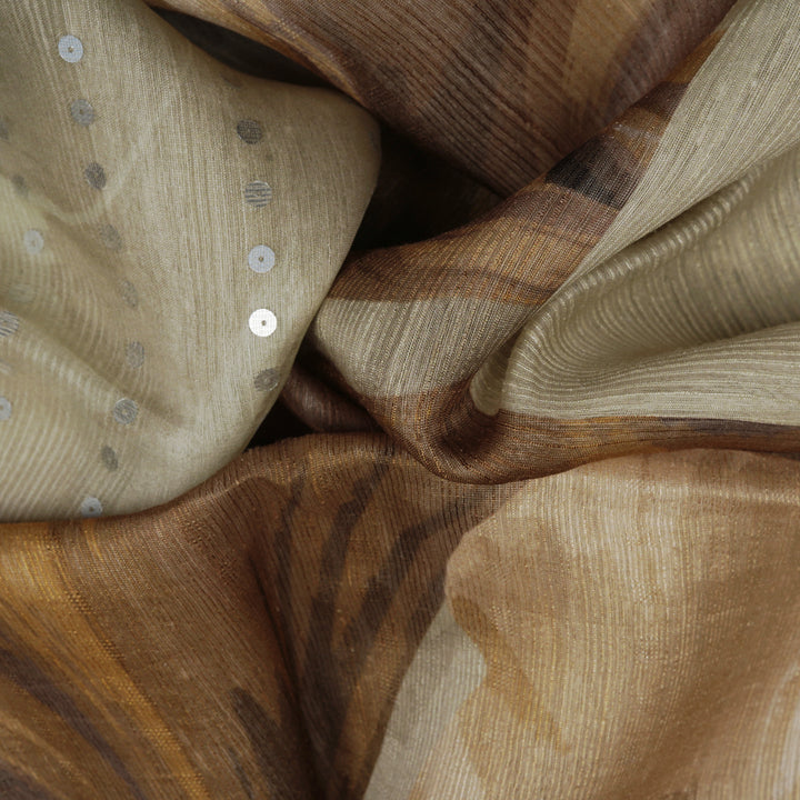 Handwoven Olive Green Matka Organza Silk Saree - 2406N027050DSC