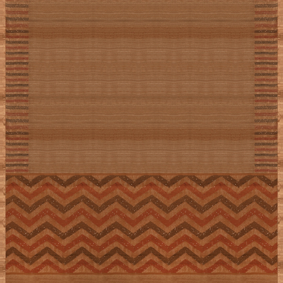 Handwoven Beige Brown Matka Silk Saree - 2408N027923DSC