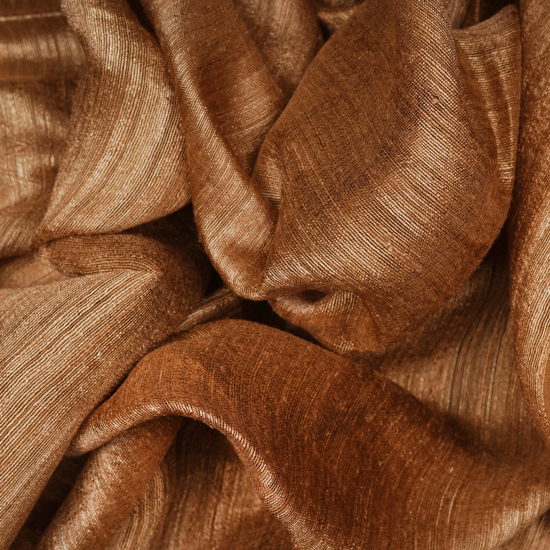 Handwoven Beige Brown Matka Silk Saree - 2408N027923DSC