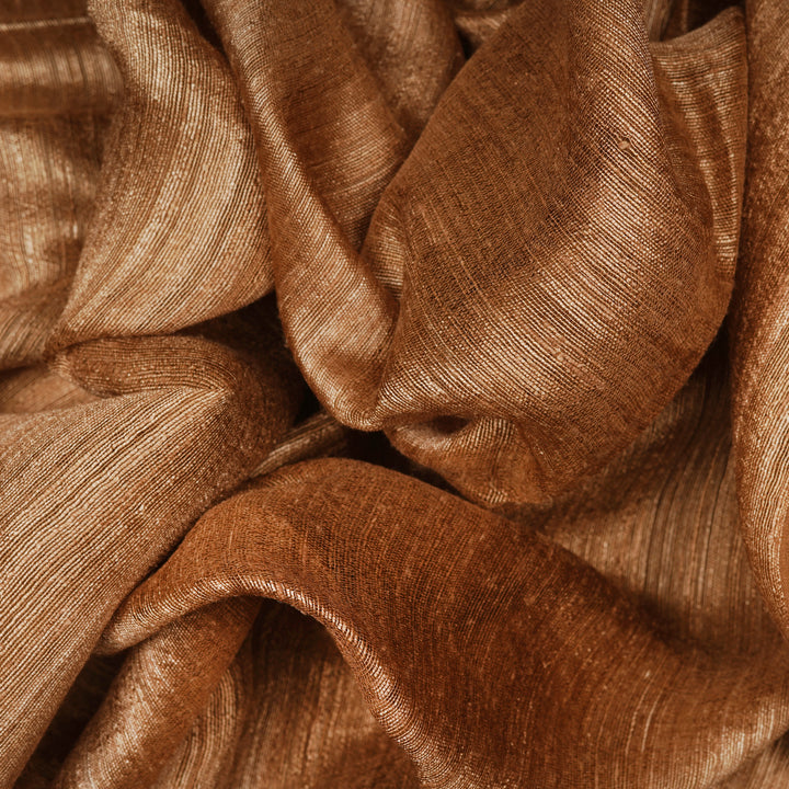 Handwoven Beige Brown Matka Silk Saree - 2408N027923DSC