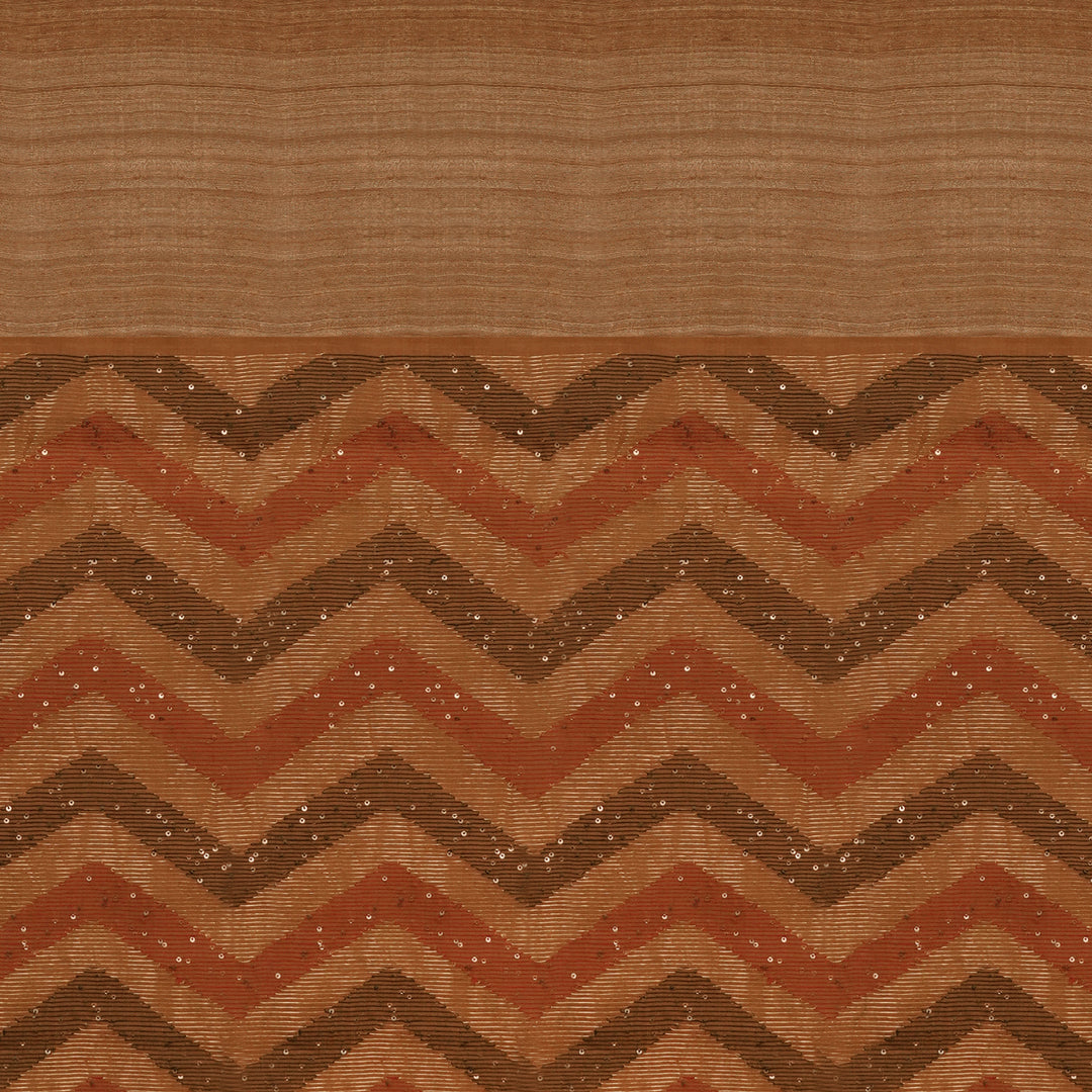 Handwoven Beige Brown Matka Silk Saree - 2408N027923DSC