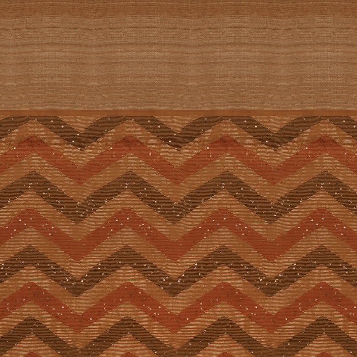 Handwoven Beige Brown Matka Silk Saree - 2408N027923DSC