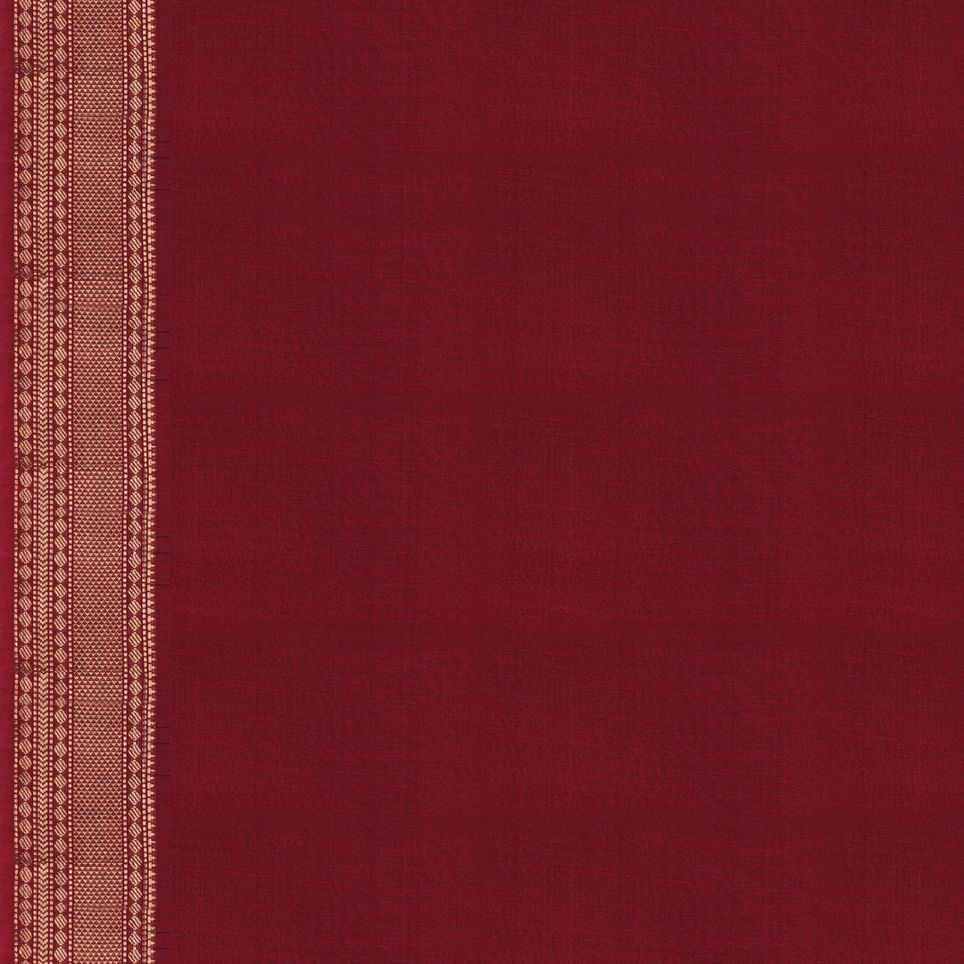 Handwoven Black with Maroon Silk Cotton Saree - 2432T011207DSC