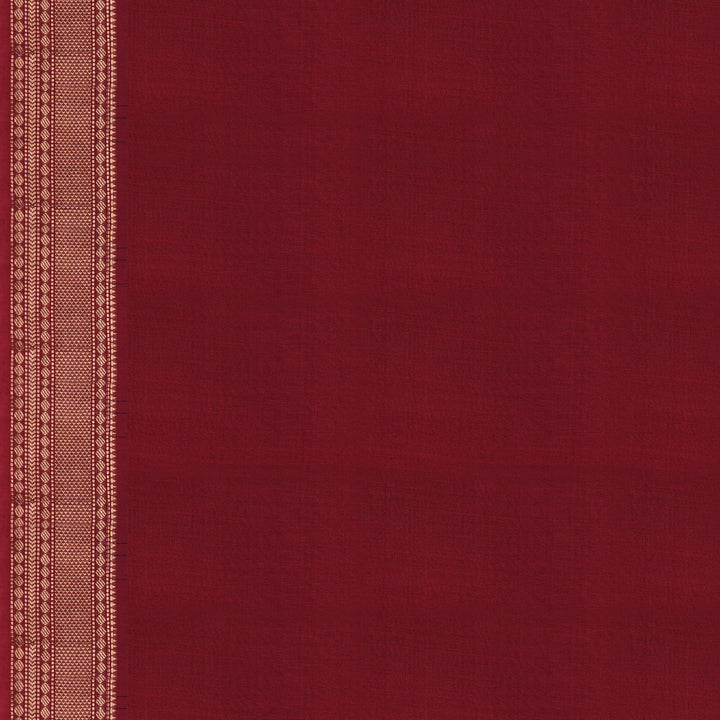 Handwoven Black with Maroon Silk Cotton Saree - 2432T011207DSC