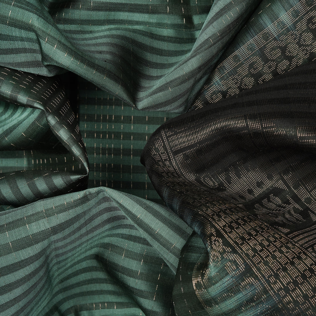 Handwoven Green Soft Silk Saree - 2441T011262DSC