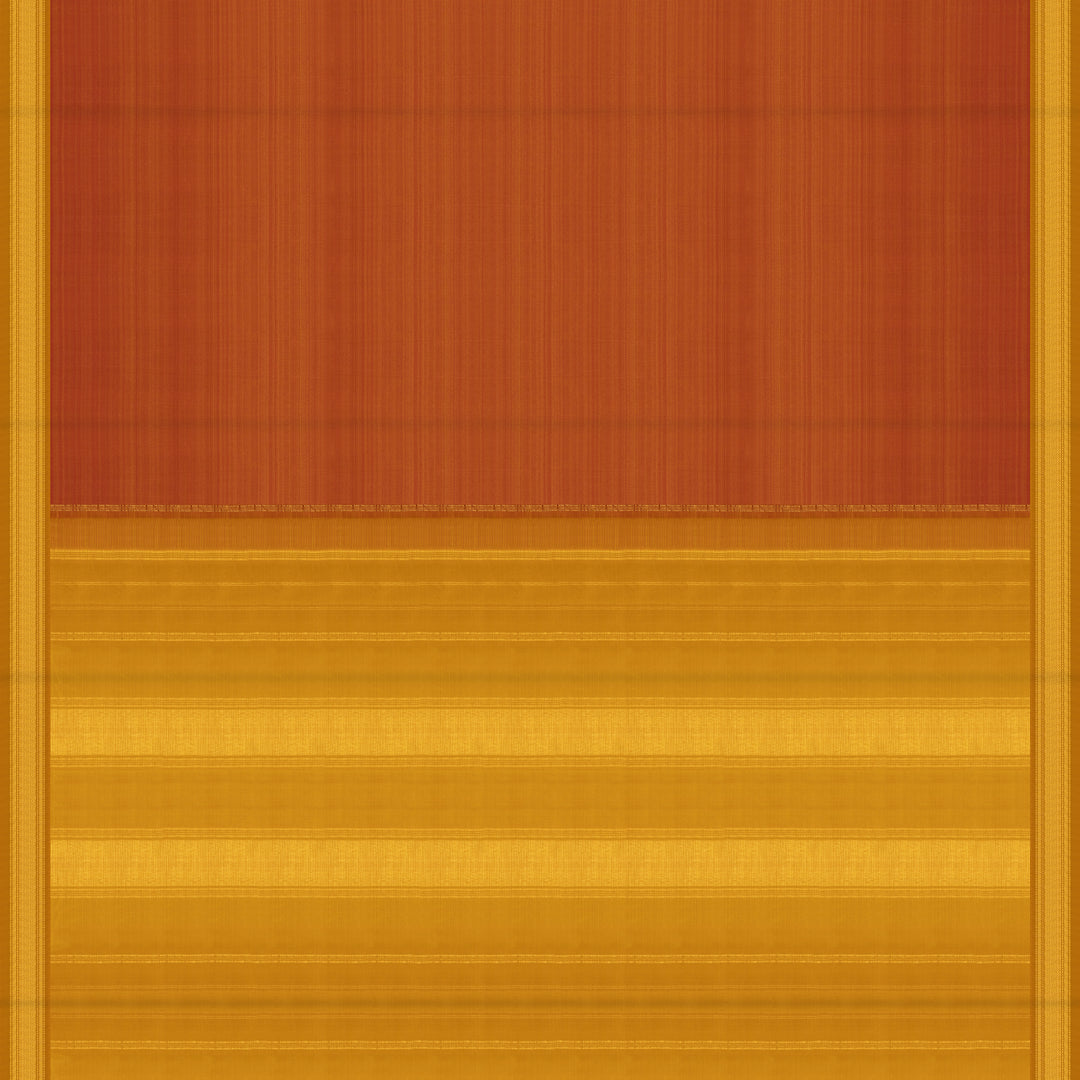 Handwoven Orange with Yellow Kanjivaram Silk Saree - 2483T012288DSC