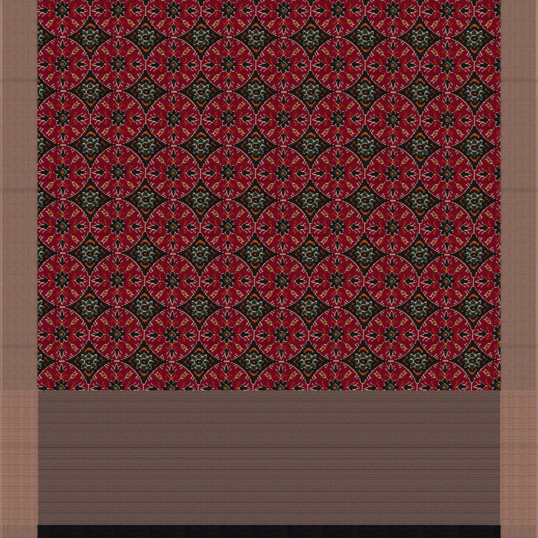 Handwoven Multicolour with Black Tussar Silk Saree - 2556T012510DSS