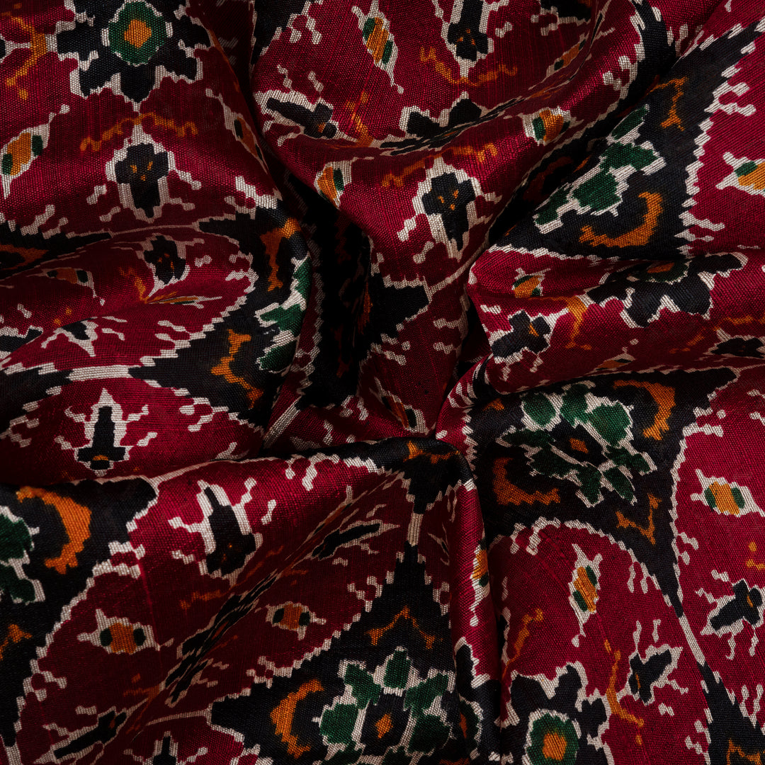 Handwoven Multicolour with Black Tussar Silk Saree - 2556T012510DSS