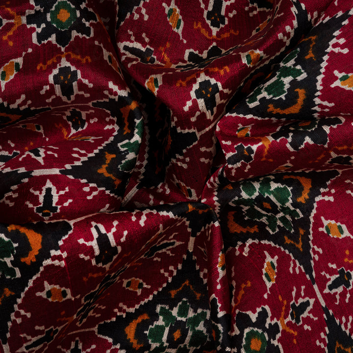 Handwoven Multicolour with Black Tussar Silk Saree - 2556T012510DSS