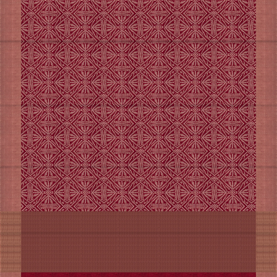 Handwoven Red Tussar Silk Saree - 2554T012505DSC