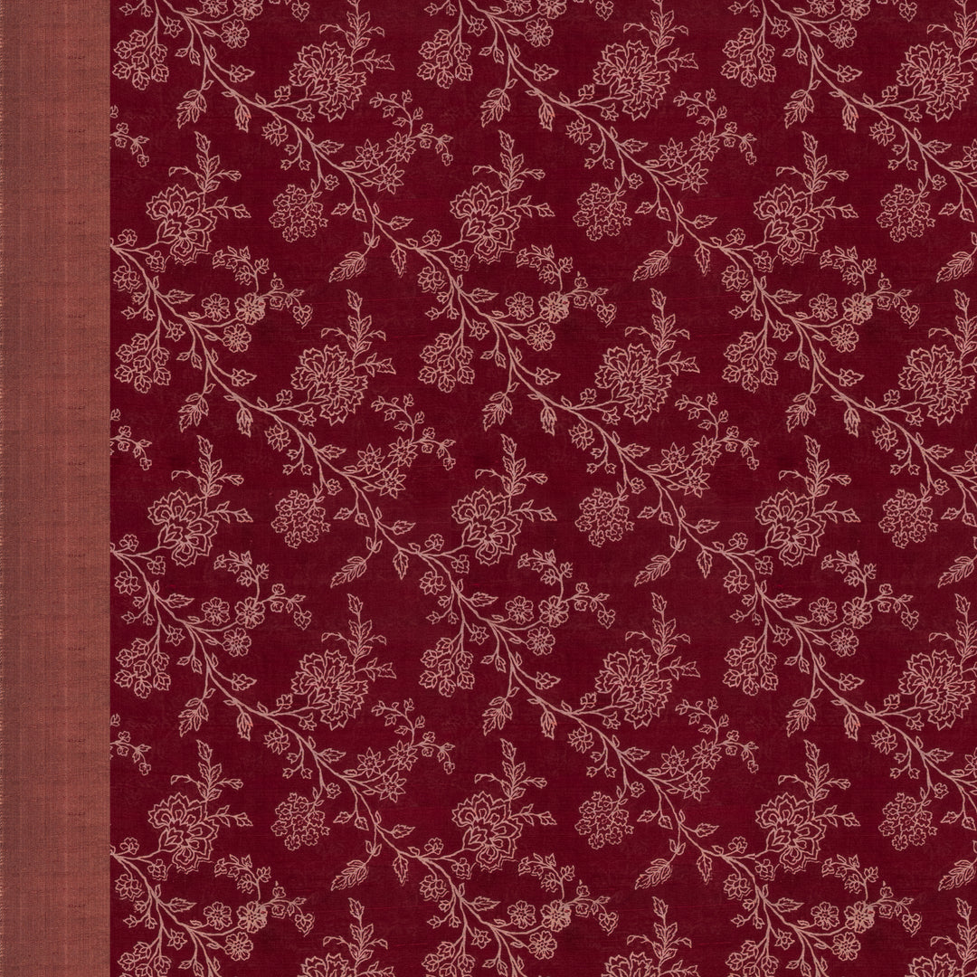 Handwoven Red Tussar Silk Saree - 2554T012505DSC