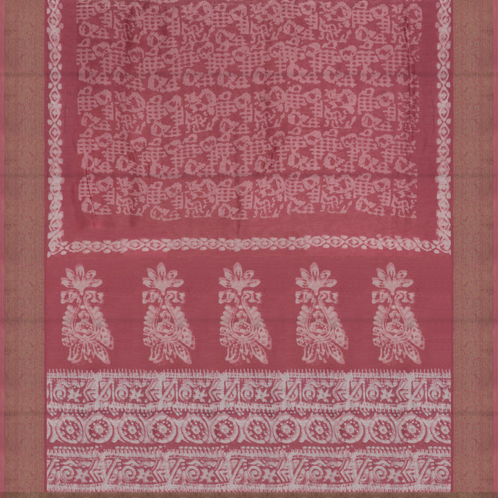 Handwoven Pink Chanderi Silk Saree - 2552T012681DSC