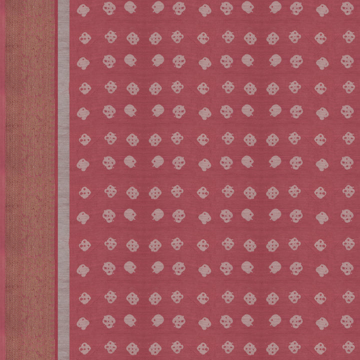 Handwoven Pink Chanderi Silk Saree - 2552T012681DSC