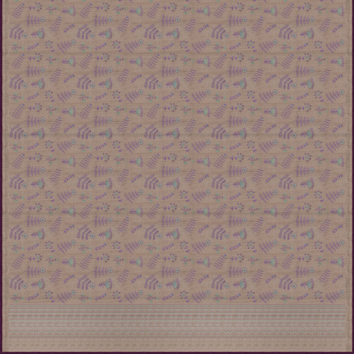Handwoven Cream Tussar Silk Saree - 2574N030047DSC