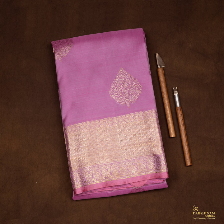 Handwoven Pink Kanjivaram Silk Saree - 2529T012698DSC