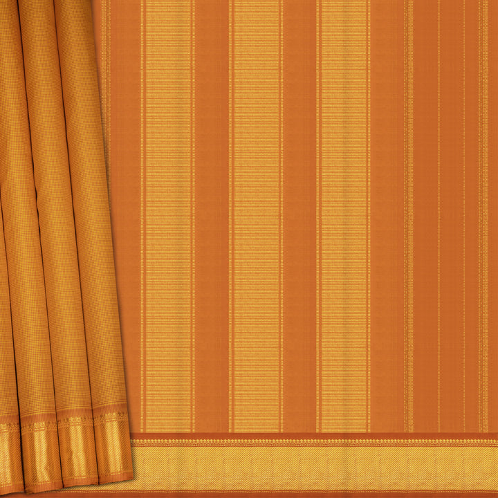 Handwoven Mustard Kanjivaram Silk Saree - 2536T010982DSC