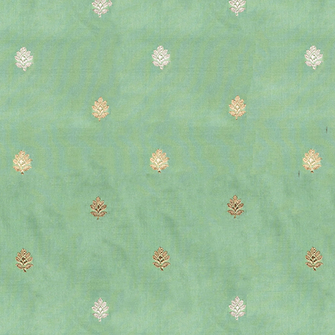 Handwoven Green Banarasi Silk Saree - 2607N021570DSC