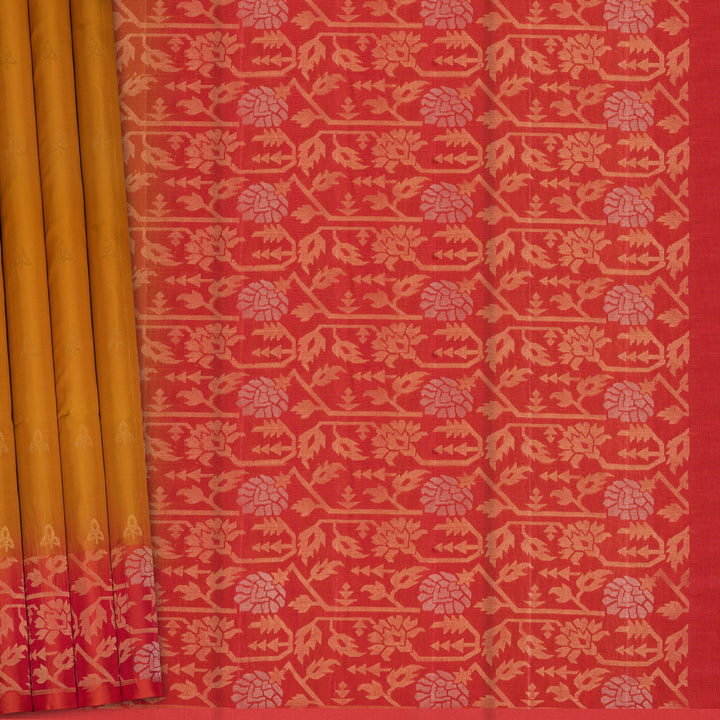 Handwoven Mustard with Orange Soft Silk Saree - 2617T011700DSC