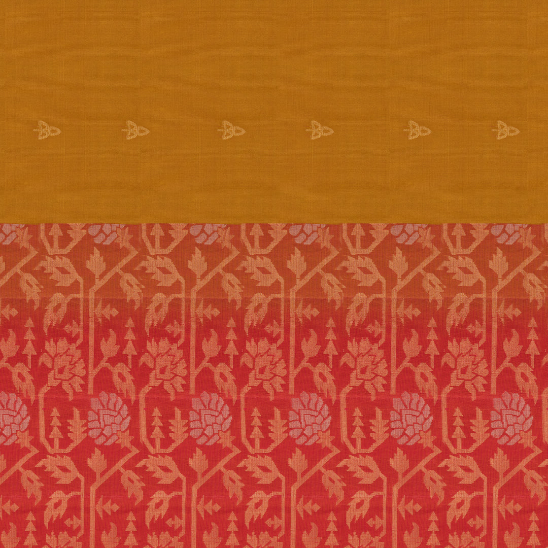 Handwoven Mustard with Orange Soft Silk Saree - 2617T011700DSC