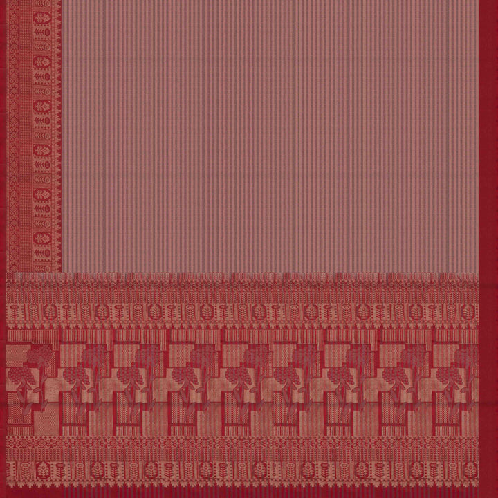 Handwoven Brown with Red Soft Silk Saree - 2626T011713DSC