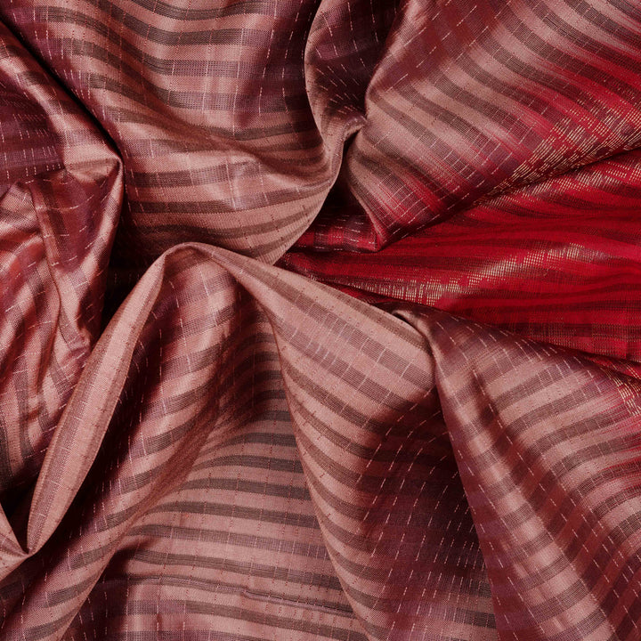 Handwoven Brown with Red Soft Silk Saree - 2626T011713DSC