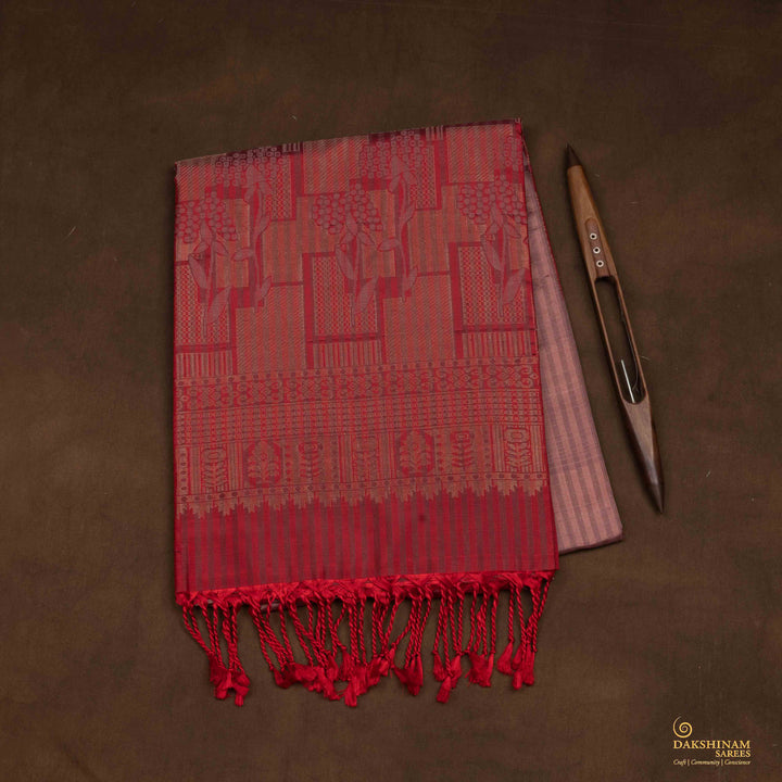 Handwoven Brown with Red Soft Silk Saree - 2626T011713DSC