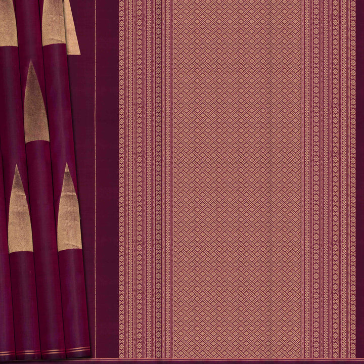 Handwoven Burgundy Soft Silk Saree - 2618T011926DSC