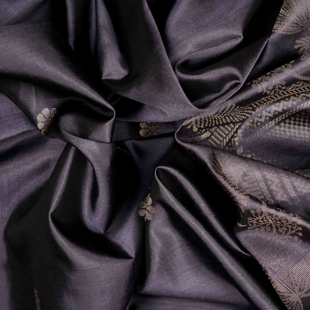 Handwoven Grey Soft Silk Saree - 2632T012222DSC
