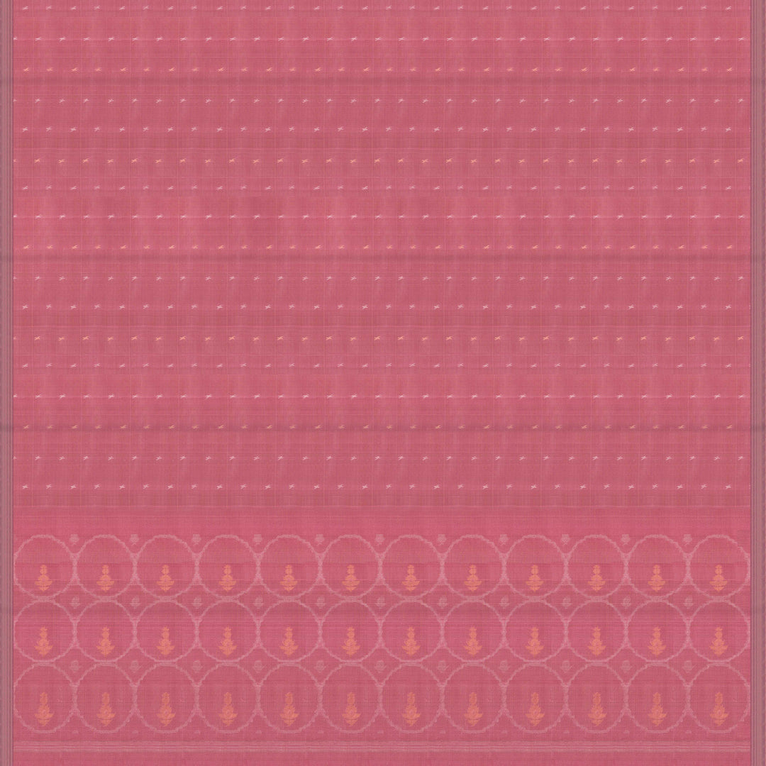 Handwoven Pink Kora Soft Silk Saree - 2637T012897DSC