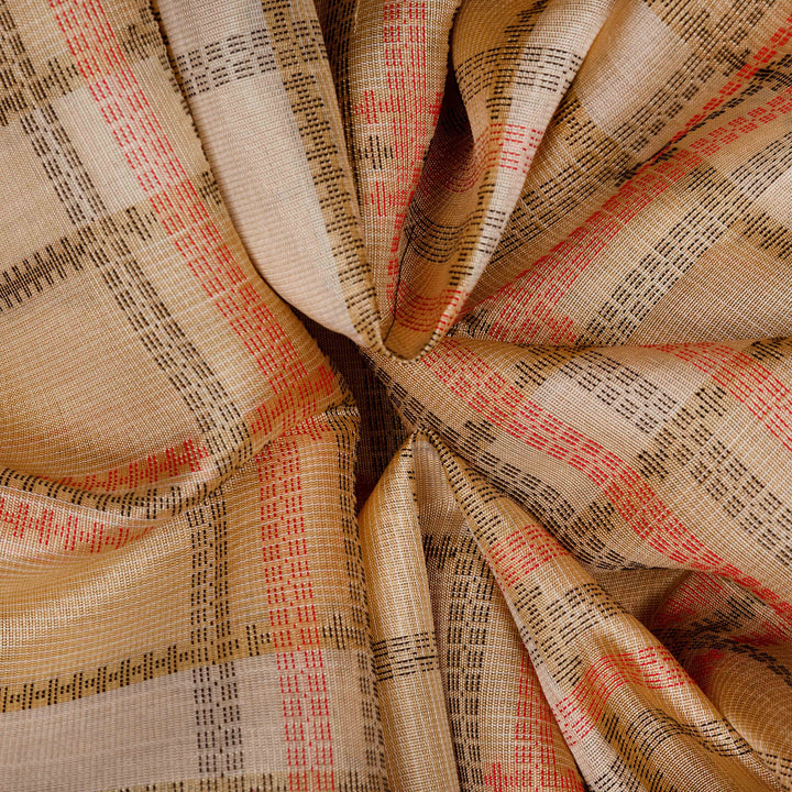 Handwoven Beige Kora Silk Saree - 2638T012889DSC
