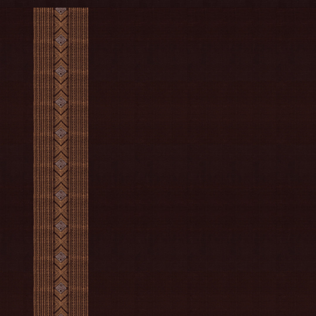 Handwoven Brown Kora Silk Saree - 2642T012891DSC