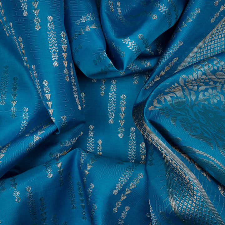 Handwoven Blue Upadda Soft Silk Saree - 2696T012976DSC