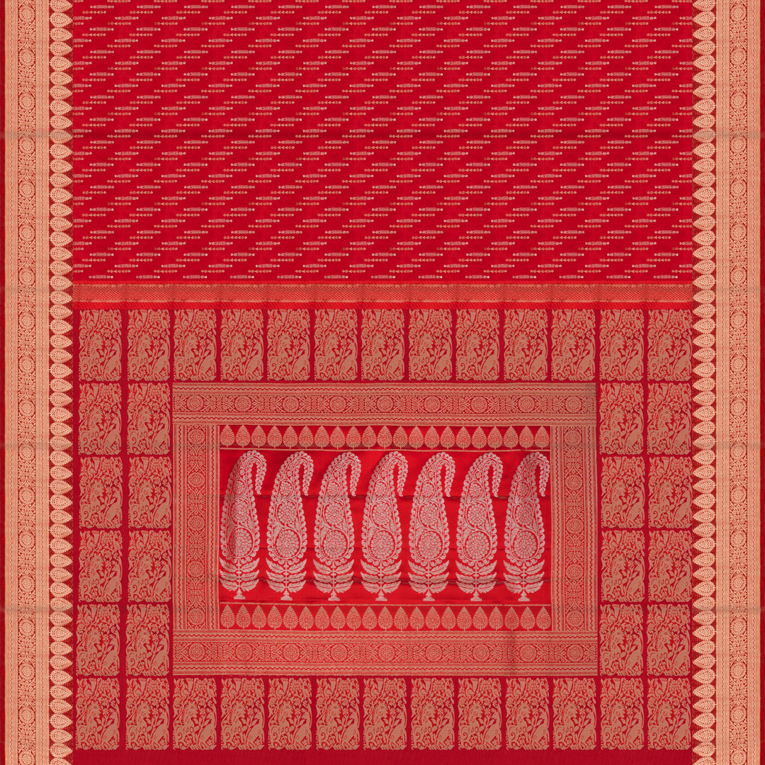 Handwoven Red Upadda Soft Silk Saree - 2699T012977DSC
