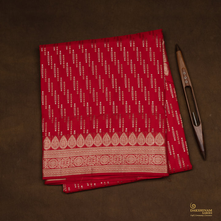 Handwoven Red Upadda Soft Silk Saree - 2699T012977DSC