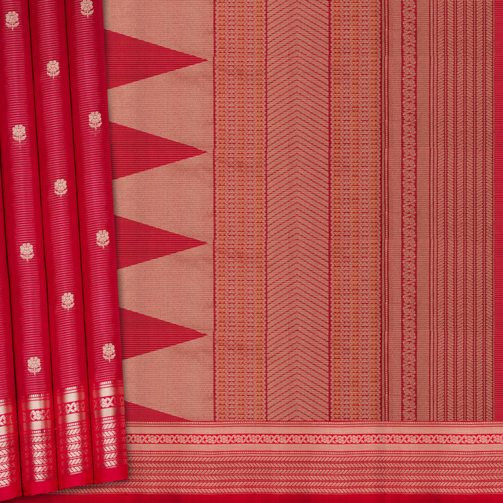 Handwoven Red Uppada Soft Silk Saree - 2710T012880DSC