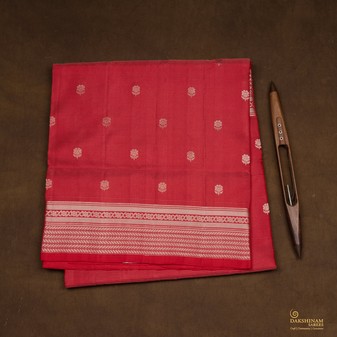 Handwoven Red Uppada Soft Silk Saree - 2710T012880DSC