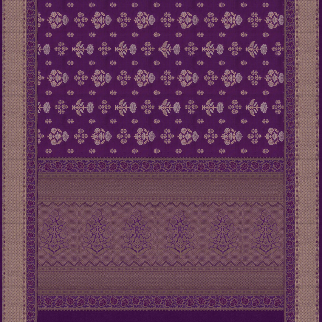 Handwoven Purple Uppada Soft Silk Saree - 2758T012981DSC