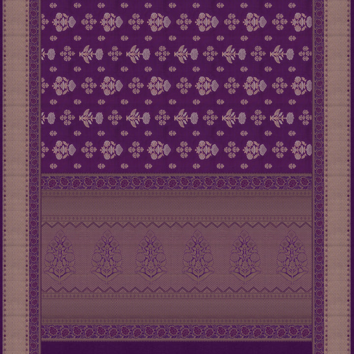 Handwoven Purple Uppada Soft Silk Saree - 2758T012981DSC