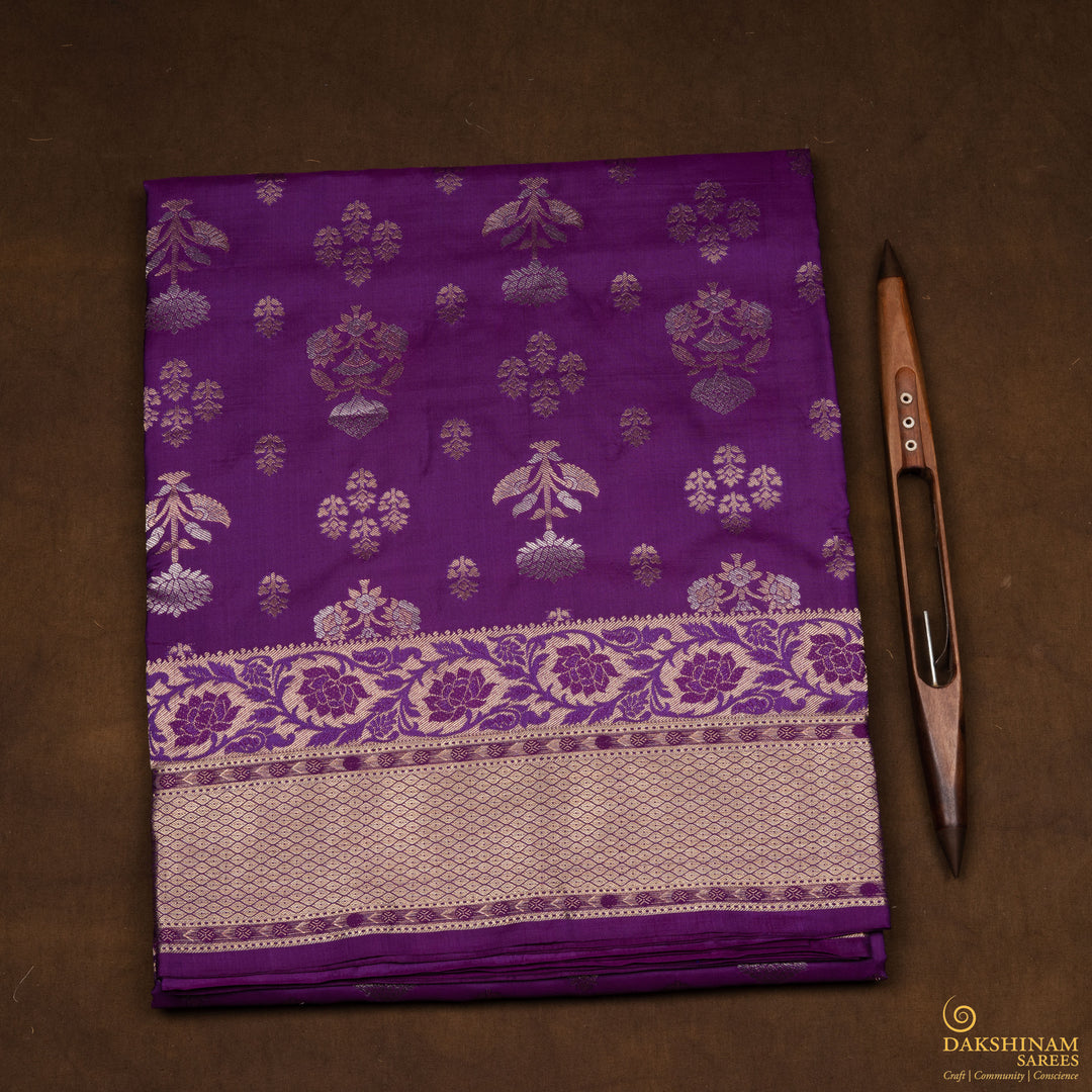 Handwoven Purple Uppada Soft Silk Saree - 2758T012981DSC