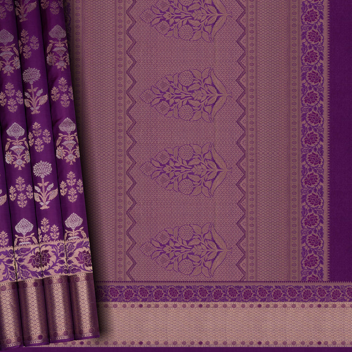 Handwoven Purple Uppada Soft Silk Saree - 2758T012981DSC