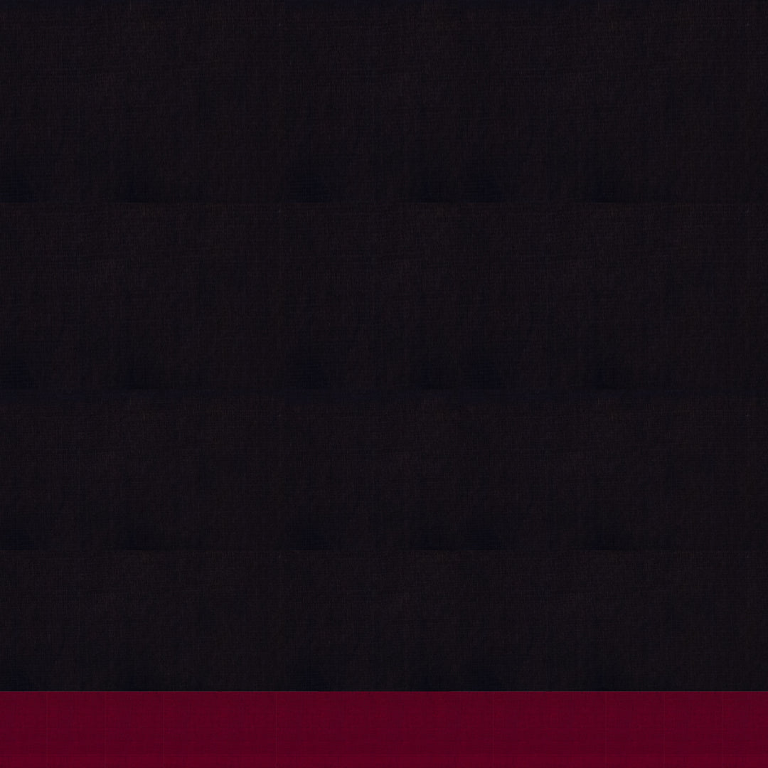 Brown Kanchi cotton saree with annam and chakram checks, maroon border and detailed pallu with matching blouse