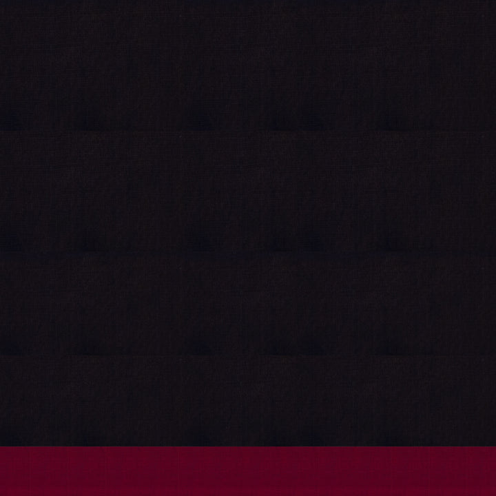 Brown Kanchi cotton saree with annam and chakram checks, maroon border and detailed pallu with matching blouse