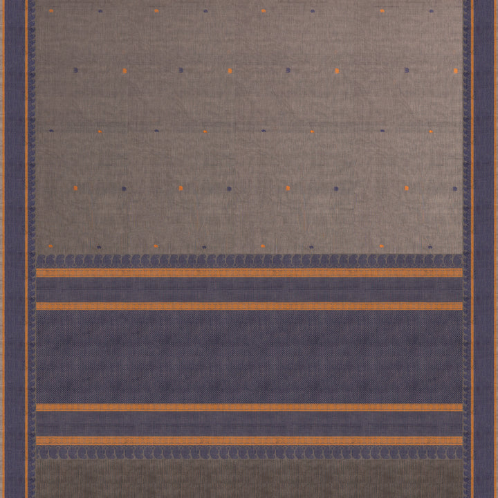 Handwoven Grey Kanjivaram cotton Saree - 2646T010829DSC