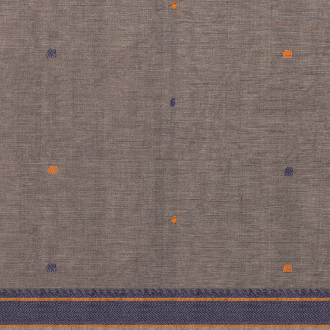 Handwoven Grey Kanjivaram cotton Saree - 2646T010829DSC