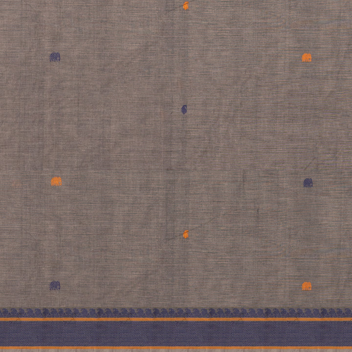 Handwoven Grey Kanjivaram cotton Saree - 2646T010829DSC