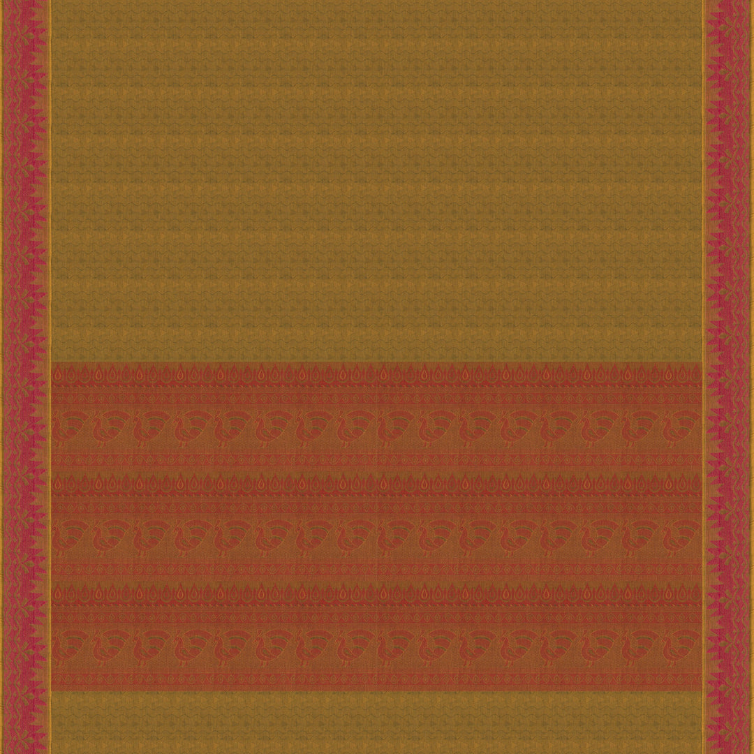 Handwoven Green South Cotton Saree - 2664T012850DSC